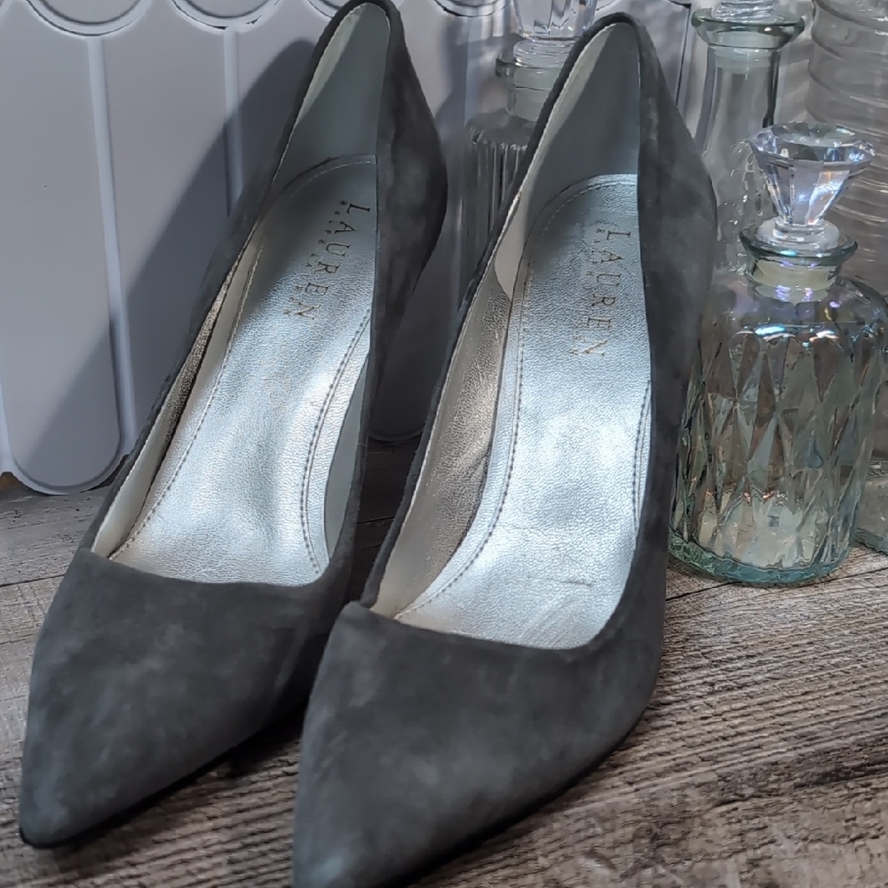 RLL Women's Gray Suede Pumps